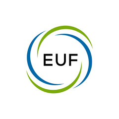 EUF creative minimalist letter logo.