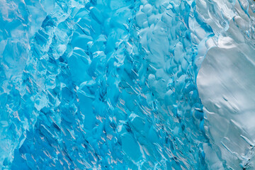 Glacial iceberg detail from ice calved off the Sawyer Glacier in Tracy Arm, Southeast Alaska