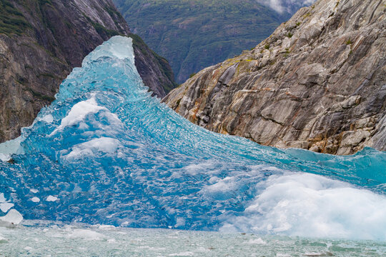 Glacial iceberg detail from ice calved off the Sawyer Glacier in Tracy Arm, Southeast Alaska