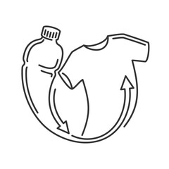 T-shirt made from Recycled materials - emblem in thin line