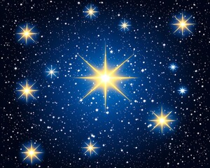 A deep blue night sky full of bright shining stars