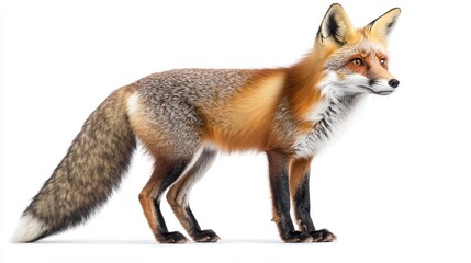 Fototapeta premium A detailed rendering of a red fox against a white background.