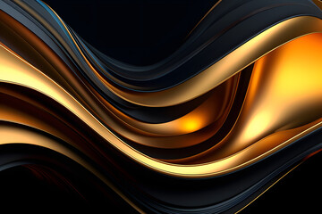 Obraz premium Blue Marble Iridescence With Gold Veins Created With The Help Of Artificial Intelligence