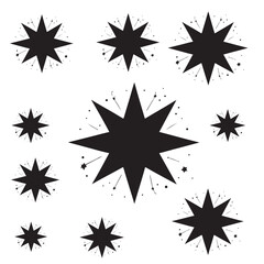 Fototapeta premium set of black and white stars