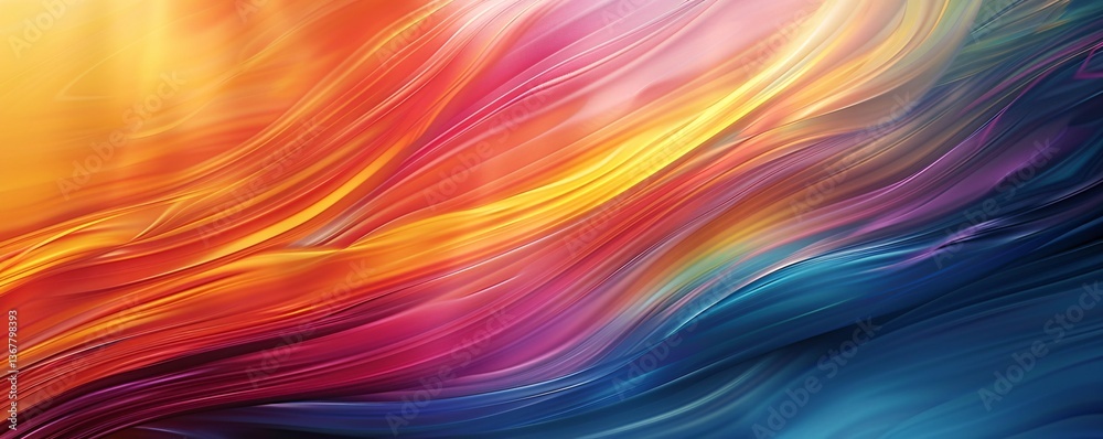 Aufkleber vibrant wavy lines blending together in an abstract background