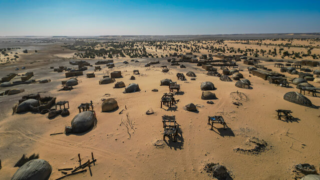 Star Wars looking oasis Tigui, Tibesti Mountains