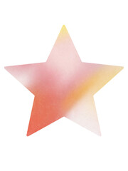 Obraz premium Pink watercolour star on white background. Icon, shape, sublimation, clip art.