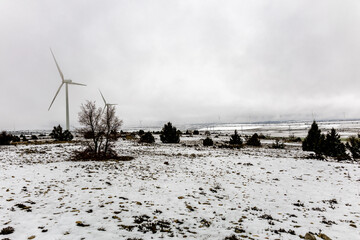 Rainy and cold weather over Spain at the end of winter