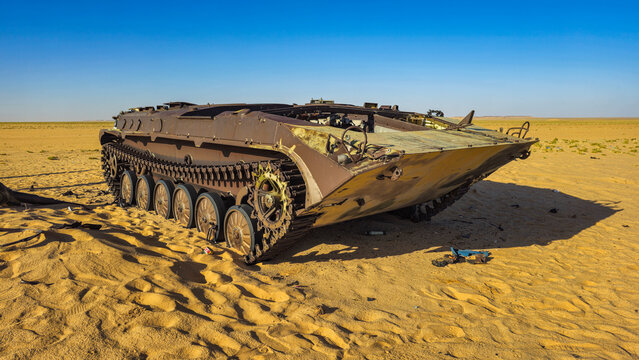 Tank from the Libyan Chad war, Tibesti Mountains