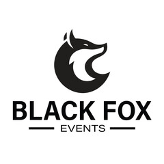 black fox logo design vector