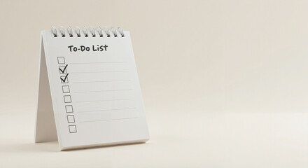 To-Do List Notepad with Checkmarks on a Neutral Background  