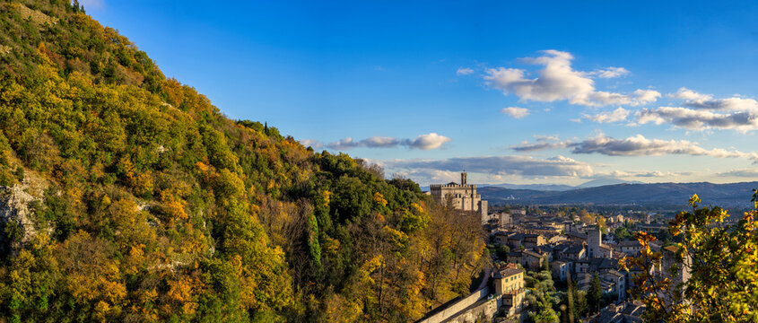 Palazzo dei Consoli (Palace of the Consuls) at sunset, Gubbio, Umbria