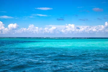 Turquoise sea and blue sky, The Maldives, Indian Ocean