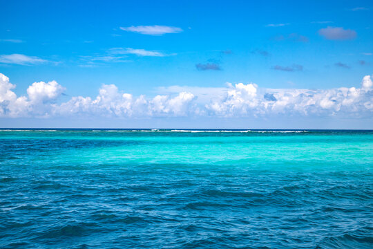Turquoise sea and blue sky, The Maldives, Indian Ocean