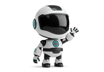 A cheerful robot waving 