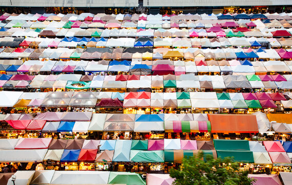 Colorful Night Train Market Ratchada, Bangkok, Thailand