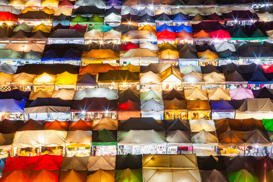 Colorful Night Train Market Ratchada, Bangkok, Thailand