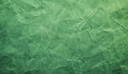 Obraz premium Textured green crumpled paper background
