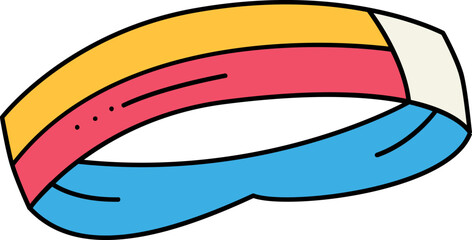 Pickleball Sport Wristband Gear And Equipment Colorful Cartoon Illustration Graphic Icon for Active Lifestyle Designs