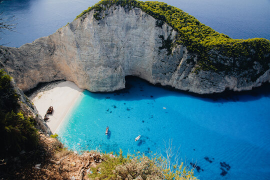 Navagio beach with the famous wrecked ship, Zante (Zakynthos), Greek Islands