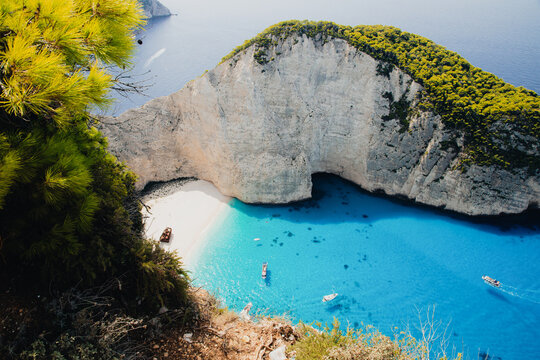 Navagio beach with the famous wrecked ship, Zante (Zakynthos), Greek Islands
