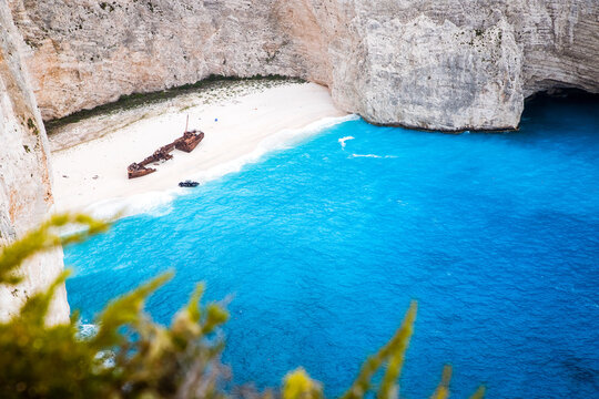 Navagio beach with the famous wrecked ship, Zante (Zakynthos), Greek Islands