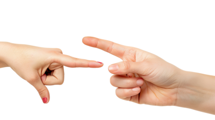 Connection: Two hands meet, creating a gesture of mutual understanding or interaction