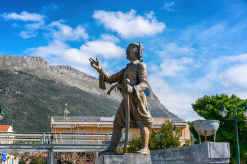 Petrobey Mavromichalis statue in Areopoli, Mani Peninsula, Peloponnese