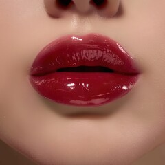 Obraz premium Close-up of beautifully glossy lips.