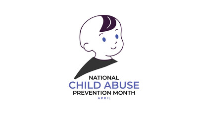National child abuse prevention month. background, banner, card, poster, template, Vector, illustration.