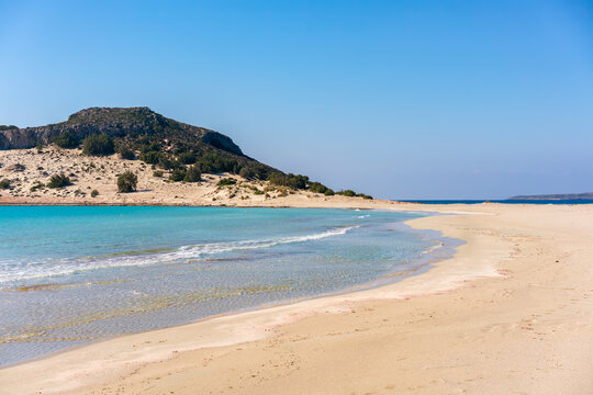 Simos beach with turquoise water, Elafonisos island