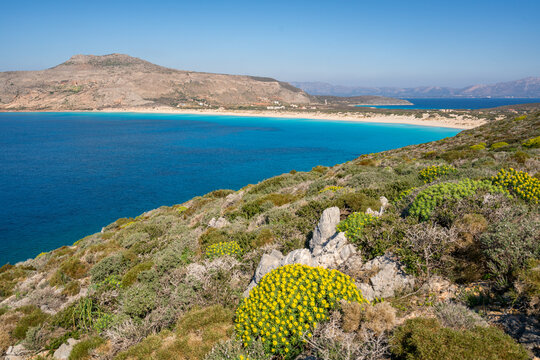 Simos beach with turquoise water, Elafonisos island