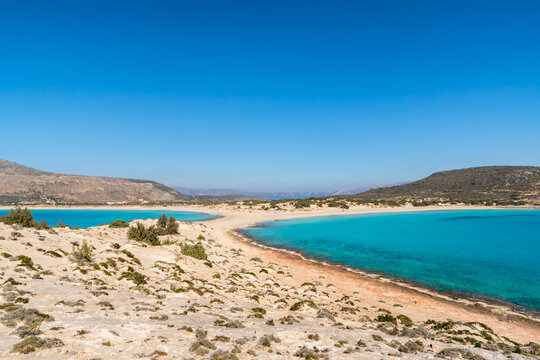 Simos beach with turquoise water, Elafonisos island