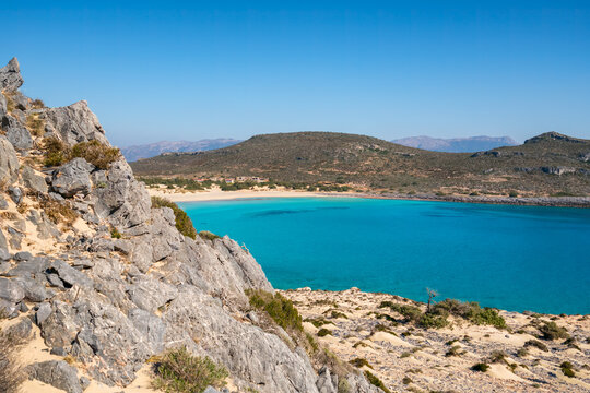 Simos beach with turquoise water, Elafonisos island - Powered by Adobe