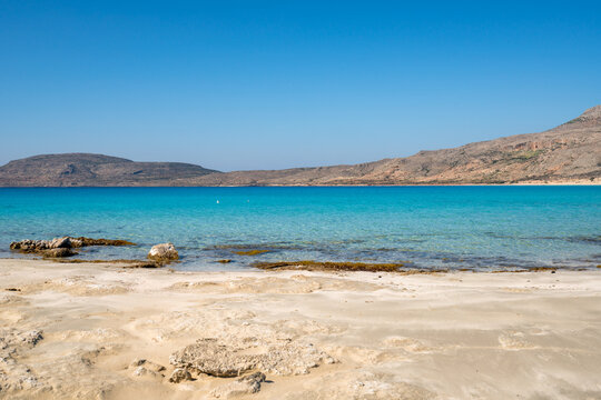 Simos beach with turquoise water, Elafonisos island