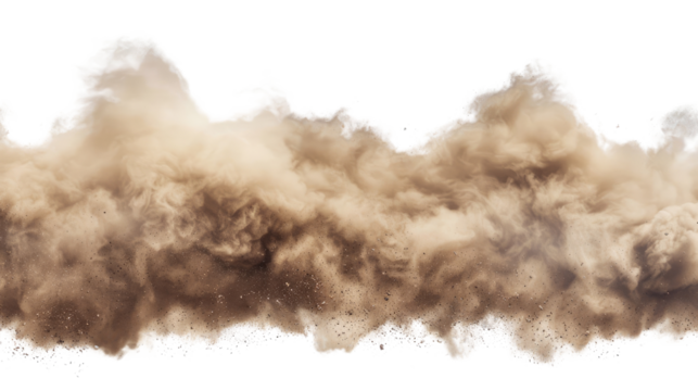 A Cloud of Dust: An impressive view of the dense cloud of brown dust that evokes a sense of powerful natural forces and the raw elements of our world