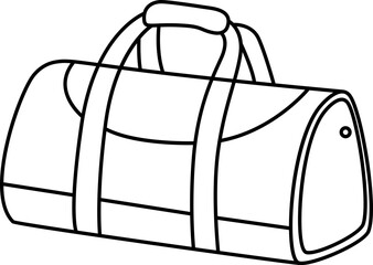 Pickleball Sport Duffel Bag Gear And Equipment Outline Line Art Illustration Graphic Icon for Active Lifestyle Designs