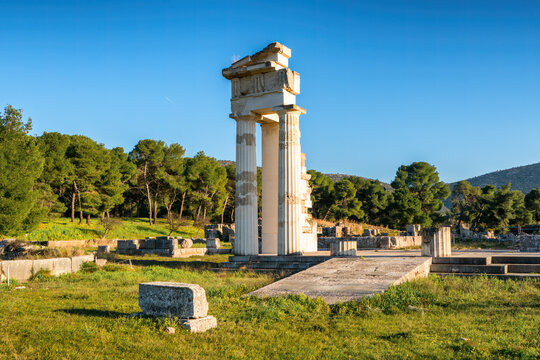 Temple of Asclepius in the ancient city of Epidaurus, UNESCO, Peloponnese