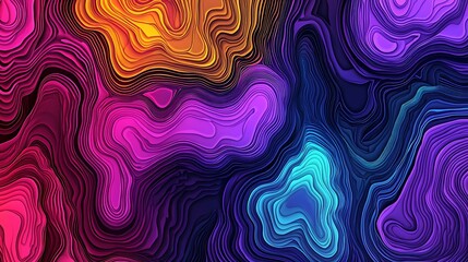 Abstract Colorful Layered Design: Vibrant Hues and Dynamic Curves