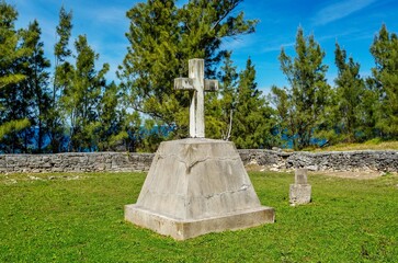 Ferry Reach Military Cemetery, contains remains of British Army Bermuda Garrison soldiers who died of yellow fever in 1860s, St. George, Bermuda