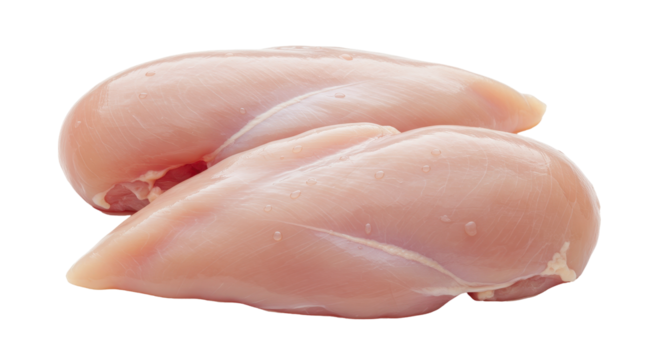 Isolated Raw Chicken Breasts