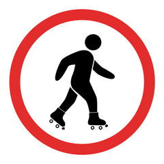 No Roller Skating Sign