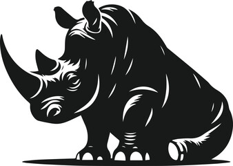 rhino animal vector silhouette