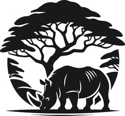 rhino animal vector silhouette