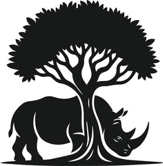 rhino animal vector silhouette