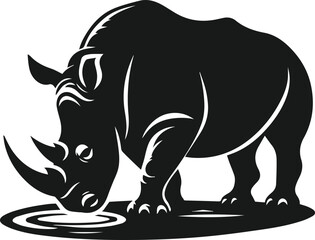 rhino animal vector silhouette
