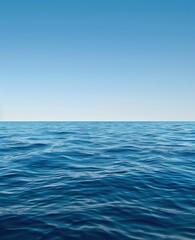 Obraz premium Calm blue ocean under a clear sky