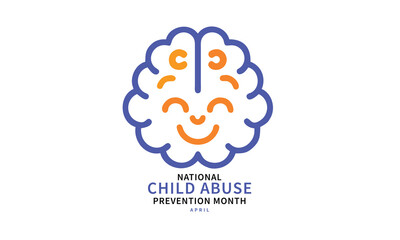 National child abuse prevention month. background, banner, card, poster, template, Vector, illustration.