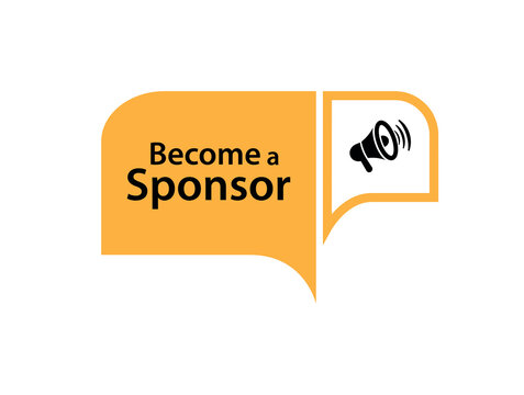Become a Sponsor sign on white background	