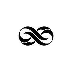 Fototapeta premium Elegant Infinity Symbol: Black and White Design on White Background